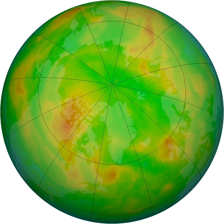 Arctic ozone map for 07 June 1990